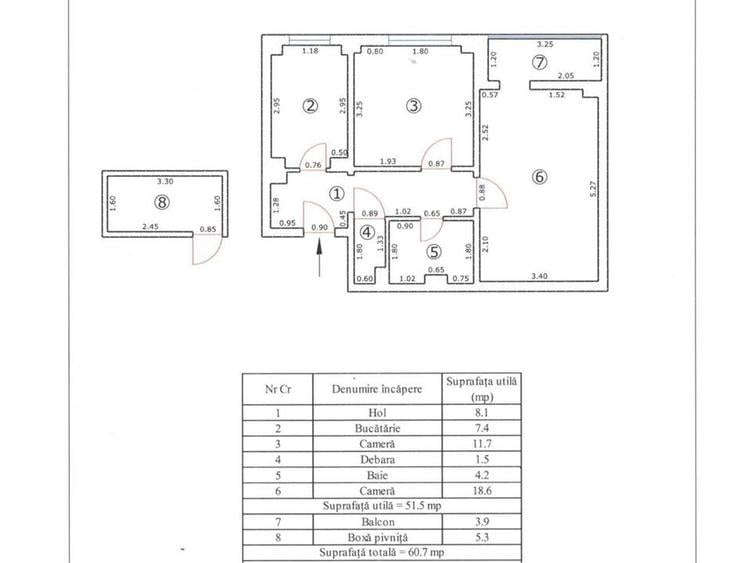 Apartament 2 camere decomandat, renovat, strada Toamnei, Centrul Civic