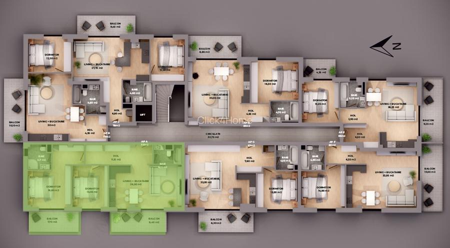 Prima închiriere : 3 Camere Residence5, mobilat & utilat | Zona Iancu Nicolae - 2