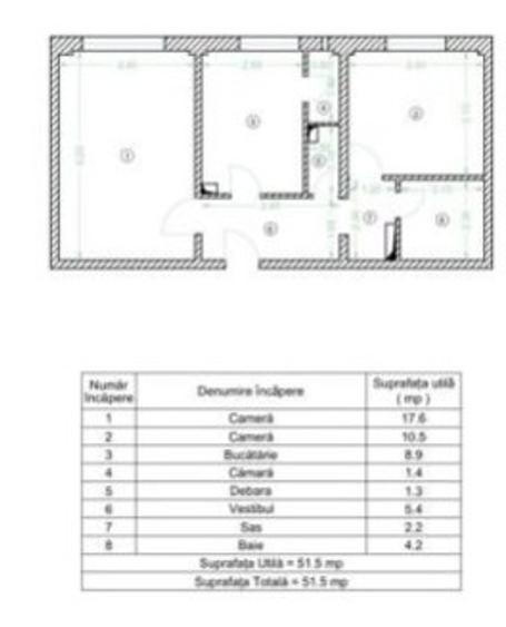 Chisinau-Apartament de 2 camere-decomandat