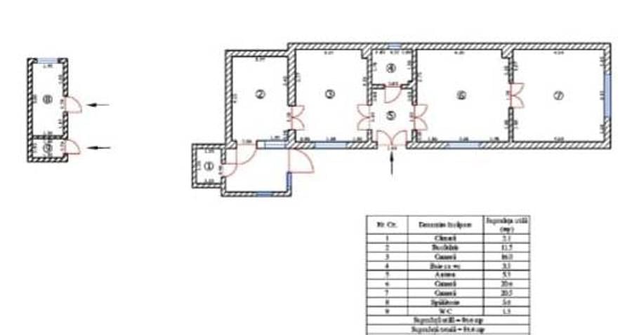 Apartament 3 camere Piata Unirii-Schei, suprafata 86,48 mp, parter la casă!