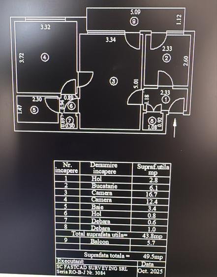 De vânzare – Apartament 2 camere, Micro 16