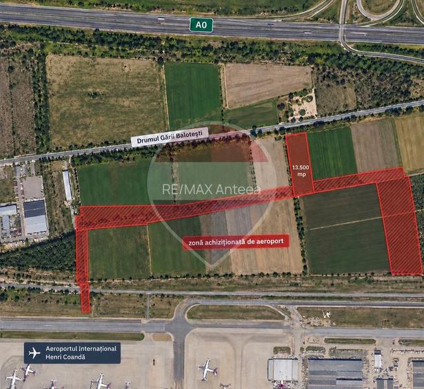 Teren intravilan 13.500 mp Otopeni | Aeroport | Drumul Gării Balotești