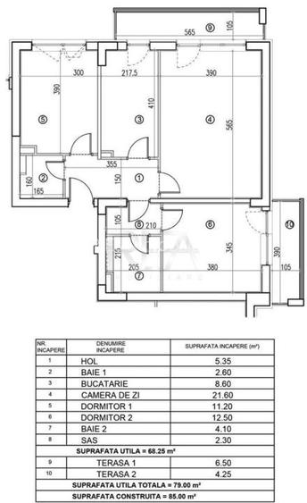 3 camere Baba Novac Residence decomandat,centrala,et. 3,an 2019,79 mp - 5