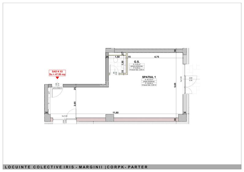 Spatii de vanzare. Suprafete de la 48 mp la 103 mp . Parter de bloc - 8