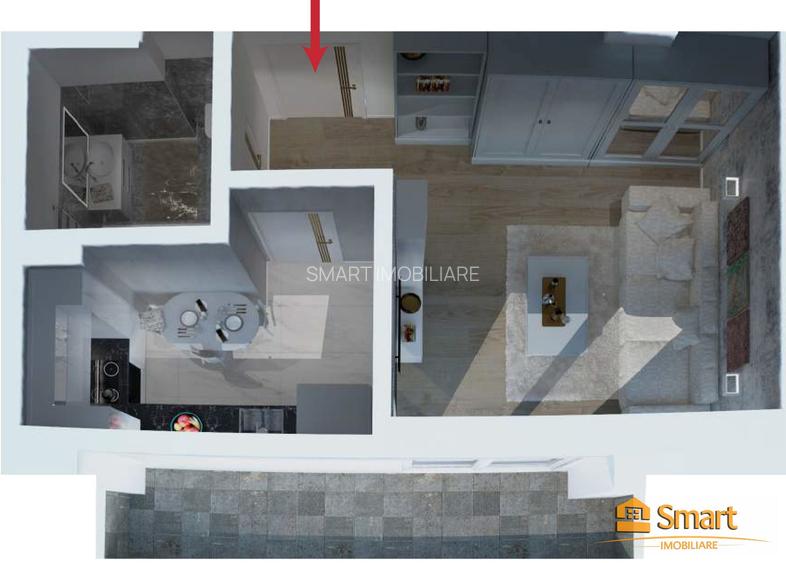 Ap 1 camera + parcare subterana, 44mp , Bloc nou Intabulat - 7