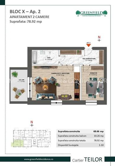 Confort și Eleganță | 2 Camere finalizarte în Zona de Nord - 17