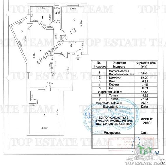 Apartament 2 camere | 91 mp totali | 2 TERASE (22 + 6 mp) | Loc parcare - 6