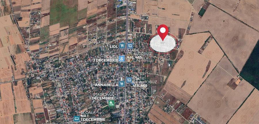 Teren intravilan 1 Decembrie Ilfov – 16.608 mp, langa DN5, acces rapid - 3