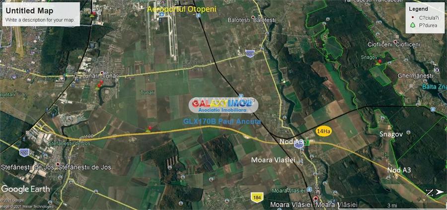 Teren Balotesti Moara Vlasiei 14 Ha acces la Nod  Autostrada A3 - 4