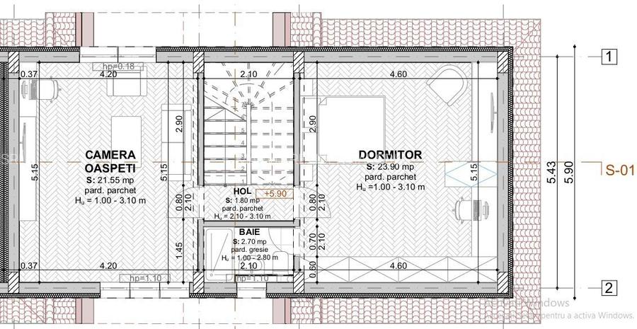 vila 5cam-indiv la calcan-perete propriu/centru Popesti Leordeni - 9