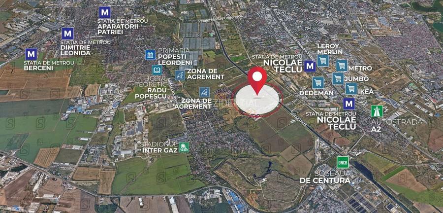 Teren intravilan 1100 mp | Deschidere 31,53 ml | Zona mixta P+4 - 3