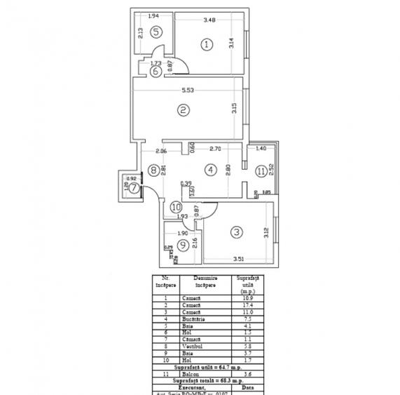 Uioara Luica apartament 3 camere 2 bai. - 2