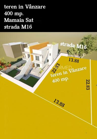 Exclusivitate Vânzare Teren 400 mp. utilități la strada - 4