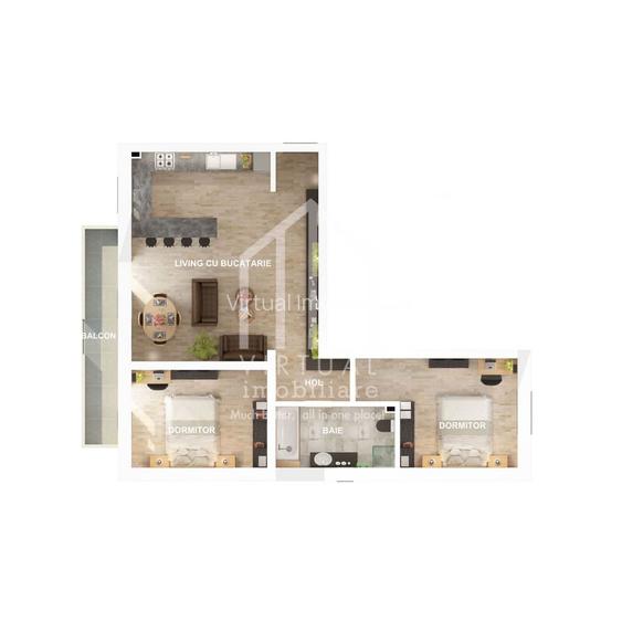 Ap. 3 camere 61.2 mp utili + balcon - LA ALB| zona Dna Stanca - 2
