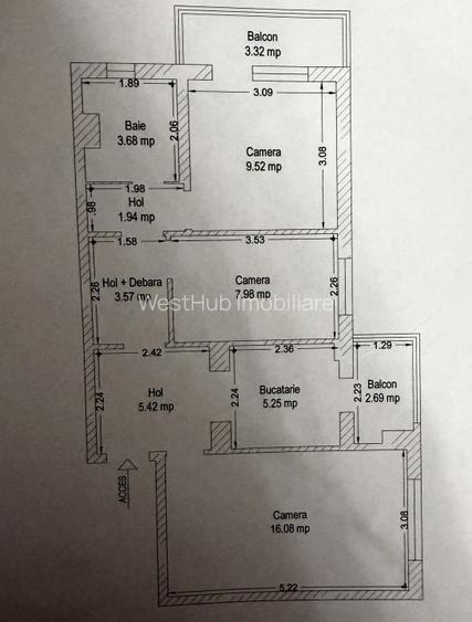 Apartament spatios, 3 camere, etaj 2, 60 mp utili - zona Lipovei - 10