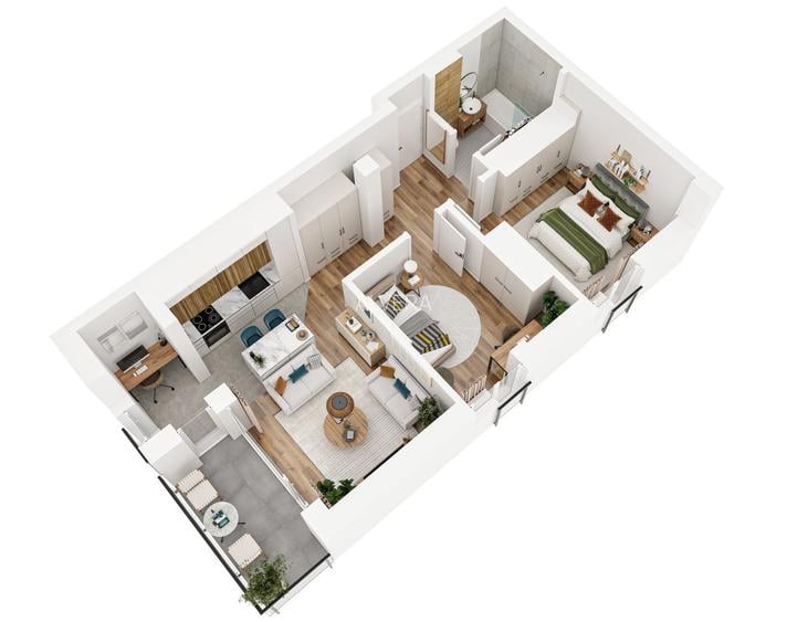 Apartament de 2 camera, ansamblu rezidential nou, deosebit - 2