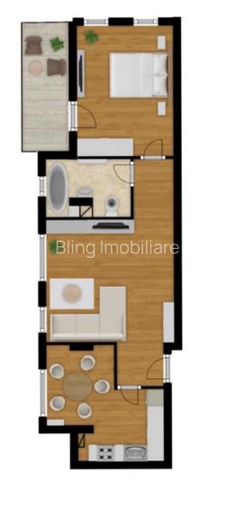 Apartament 2 camere, 45,7 mp, zona Cetatii - 4