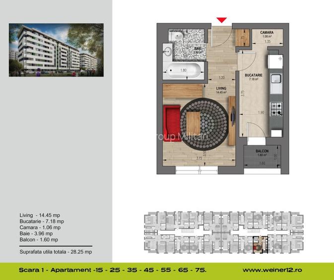 Garsoniera Decomandata- Weiner 14 Residence Direct Dezvoltator - 14