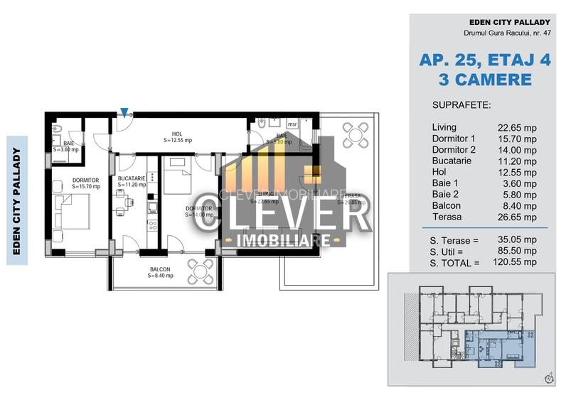Apartament 3 Camere cu Terasa 27mp, Comision 0%, Pallady - 2