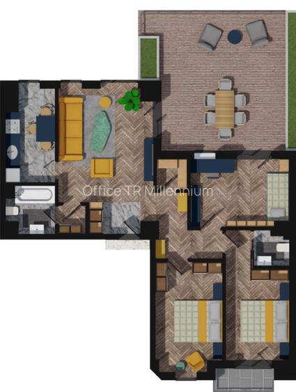 Dezvoltaror: Ap. 4 camere +terasa individuala, 115,5 mp - CLADIRE INTABULATA! - 2