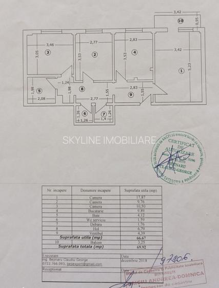Apartament 3 camere, decomandat, 70mp, metrou, Drumul Taberei - 12