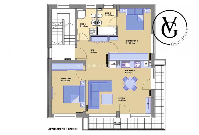 Apartament 3 camere Pipera | Rond OMV bloc boutique - 13