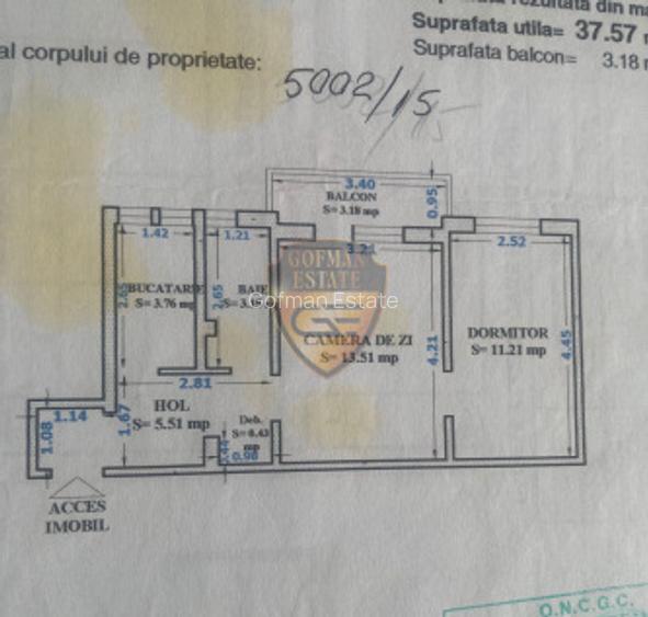 Apartament 2 camere, langa Bd Mamaia, 44 mp, balcon, et 4, centrala gaze, A/C - 7