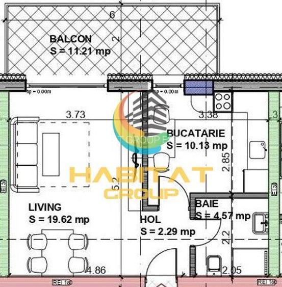 Mihai Bravu Garsoniera decomandata 48 mp la 5 minute metrou - 2