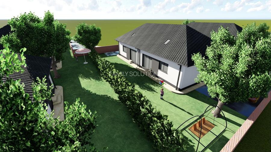 Casa  pe parter 3 cam+Pod.Teren 210mp. - 2