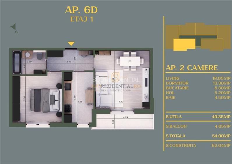 Apartament 2 camere, Comuna Berceni-Vidra, imobil premium, bloc nou - 1