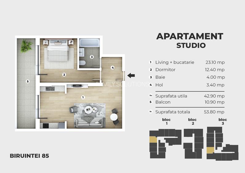 Metrou Berceni 300m - studio 57mp - Piscina/Parc/Galerii Comerciale - 2