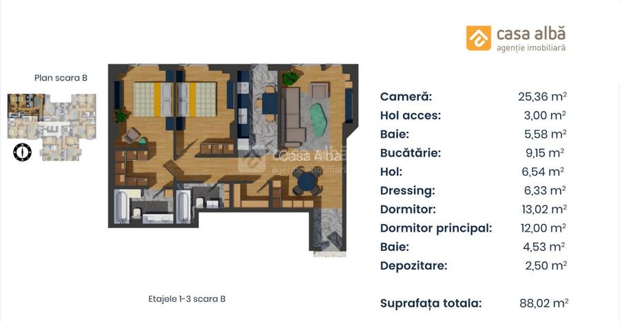 PROIECT NOU | apartament 3 camere LA CHEIE | Pacurari - Alpha Bank - 11