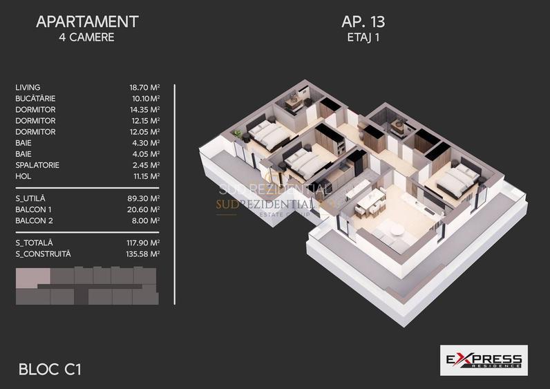 Apartament 4 camere, imobil nou, zona Bd Metalurgiei, 0 Comision - 1