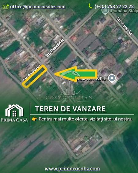 Teren intravilan in comuna Stalpu/BZ ~ S=1440mp ~ deschidere pe 3 laturi ~