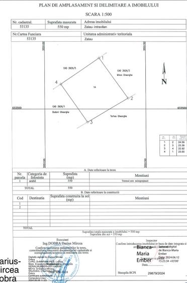 Teren intravilan 550 mp de vânzare – Zalău | Zonă liniștită de case | 39.000 € - 2