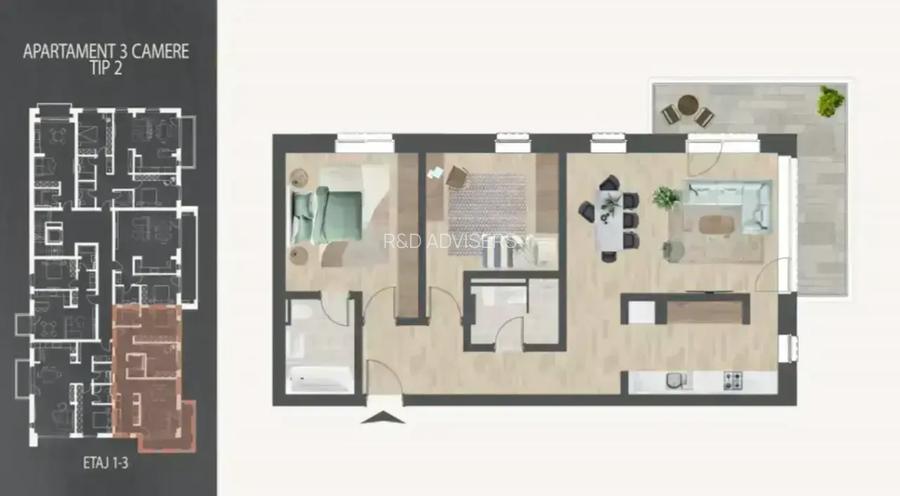 Apartament 3 Camere Decomandat Nicolae Teclu 8 Minute Metrou - Scoala - 2