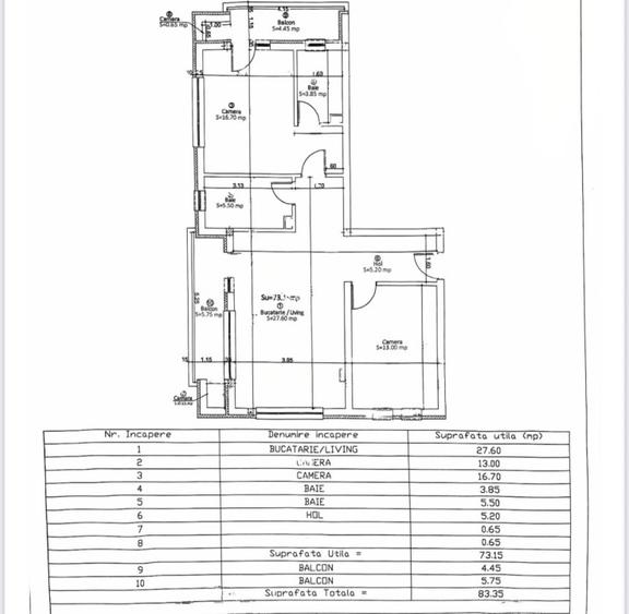 Apartament mobilat utilat, 3 camere, 2 bai, 2 parcari, zona Terra - 8