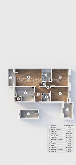 Apartament cu 3 camere 2 bai 2 balcoane si pivnita de vanzare in Strand - 9