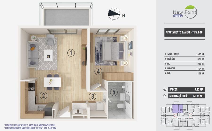 Apartament 2 camere Pipera - Avans 10.000 euro - 19