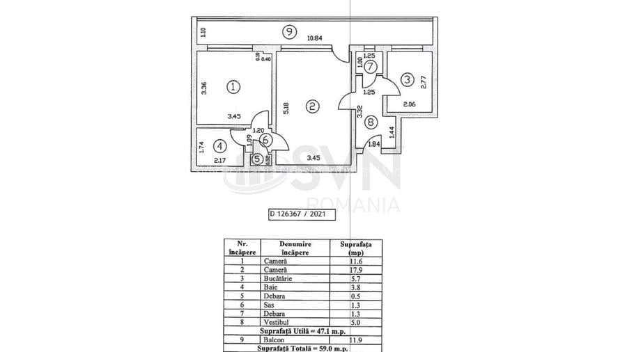 REA1027045 2 Camere I Mobilat I Metrou 1 Mai - 10