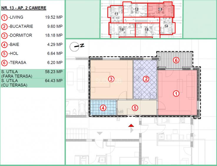Apartament 2 camere decomandat cu terasa soseaua Leordeni. - 2