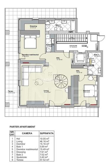Penthouse Buna Ziua, 150 mp utili  + 200  mp terasa, SMART HOME - 10