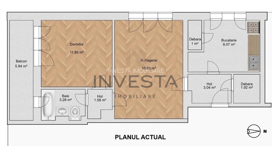 Apartament 2 camere orientare sud Gheorgheni etaj 3! - 1