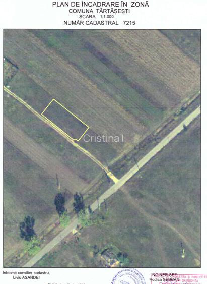 Teren intravilan Tartasesti 1.570 mp lot de colț dublă deschidere, acces DJ701B  - 2