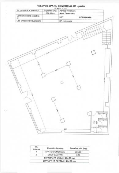 Spațiu comercial de închiriat P+1 – 464 mp, open space, Zona Casa de Cultură