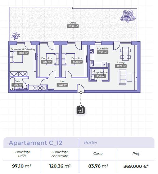 Apartament premium 4 camere de vanzare | Cambridge School | Jolie Ville Galleria