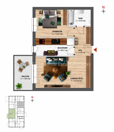 Apartament 2 Camere Greenfield Residence – Teilor - Parcare Inclusă - 7