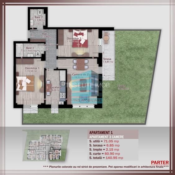 3 camere cu Gradina 61 Mp,Imobil Stil Boutique, Titan -Pallady - 5