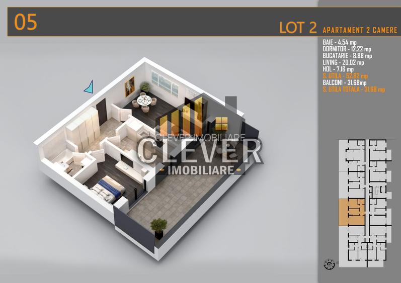 Apartament 2 Camere cu terasa de 33 mp și Comision 0%, Pallady - 2