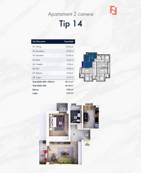 Variante apartamente 2 camere cartier nou zona Mehala - ID V4927 - 20